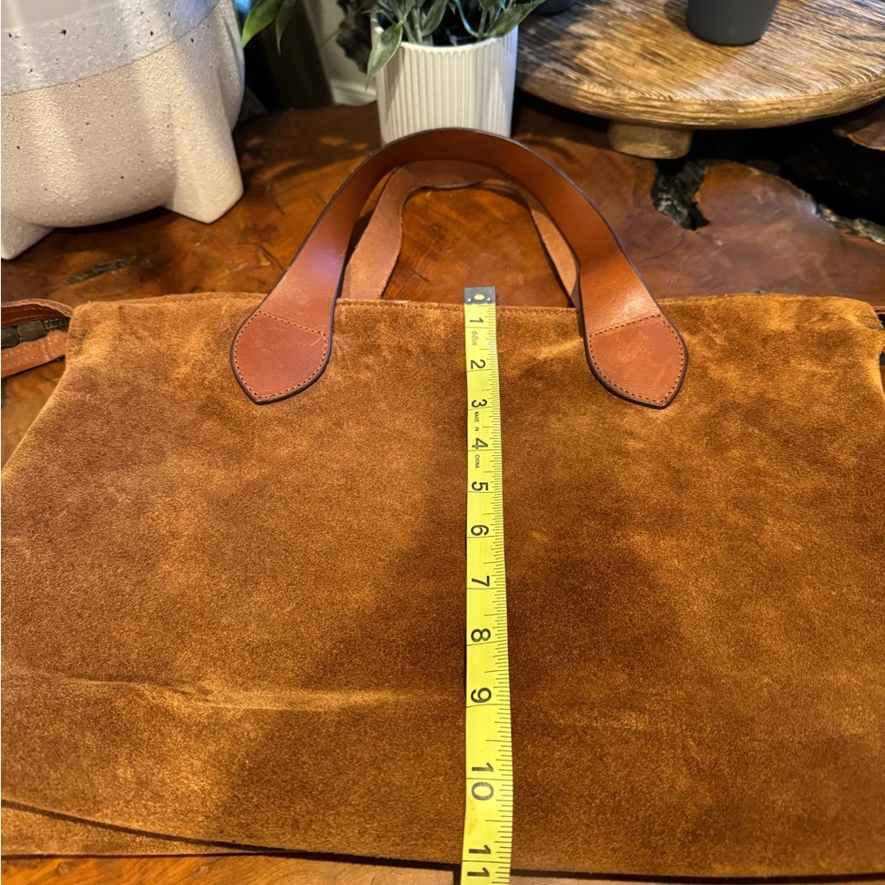 Brown Suede "Charlie" Tote Bag - Picture 5 of 12